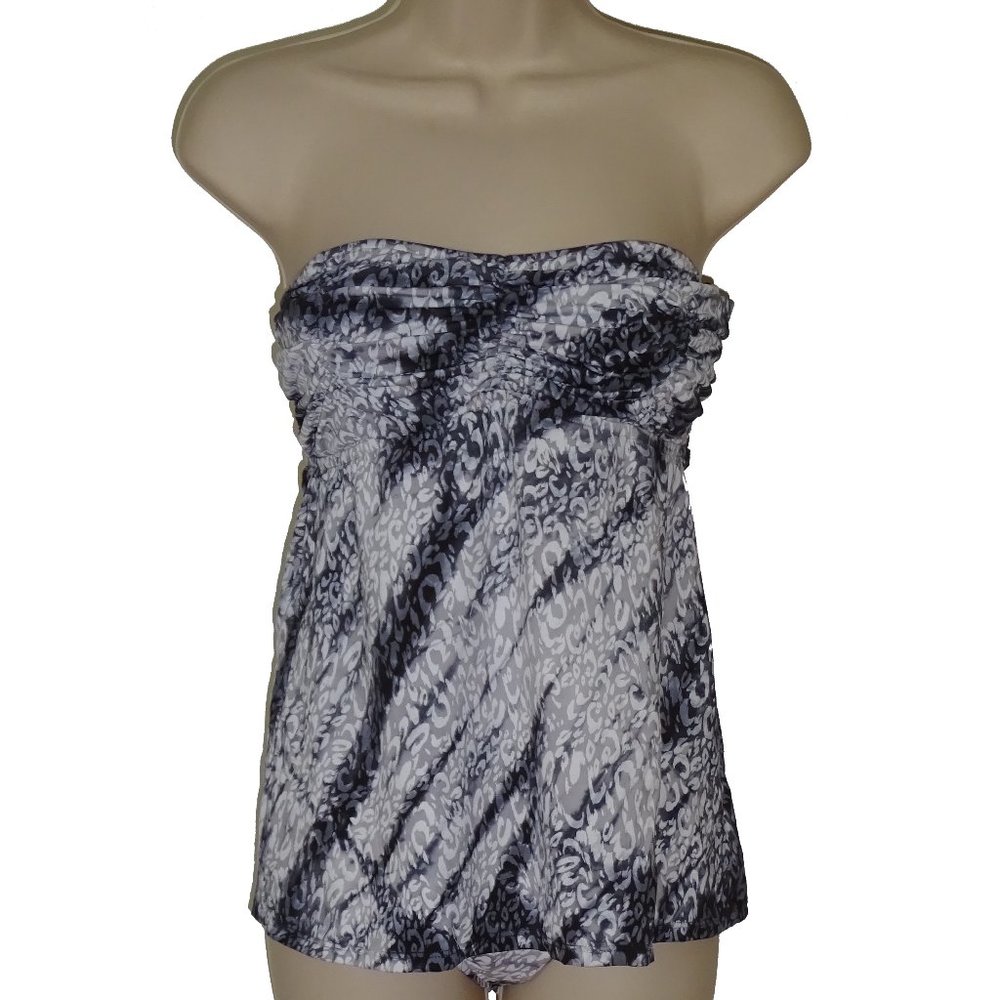 Lucky Brand strapless bandeau tankini
